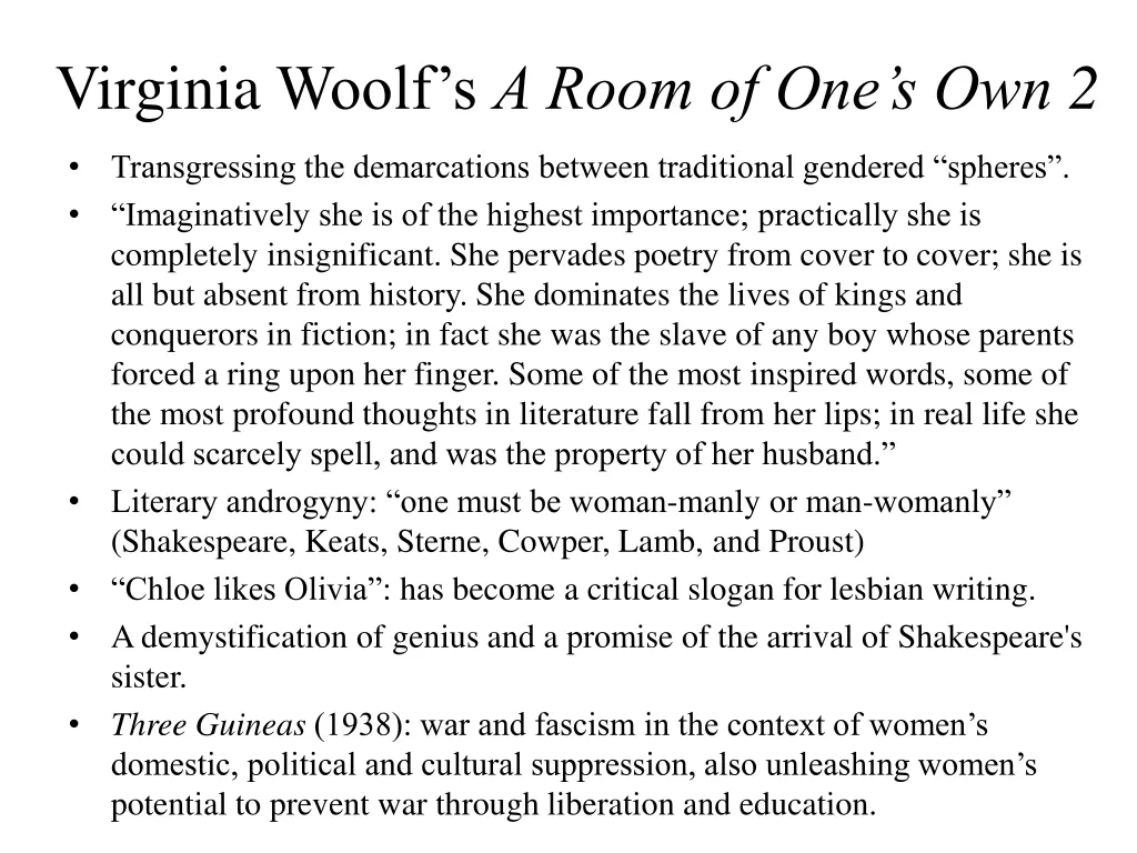 virginia woolf s a room of one s own 2