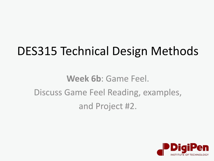 des315 technical design methods