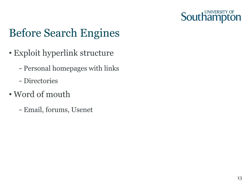 before search engines