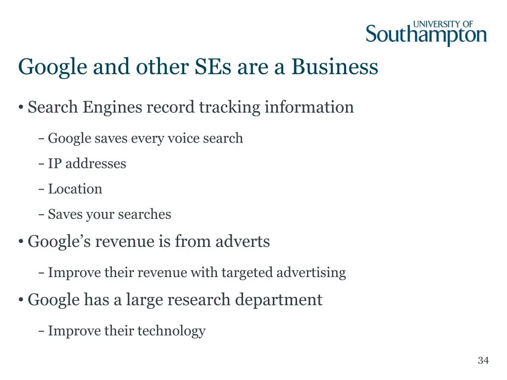 google and other ses are a business