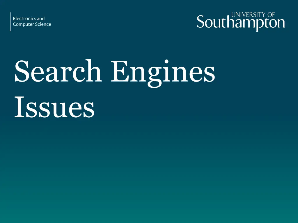 search engines issues 1