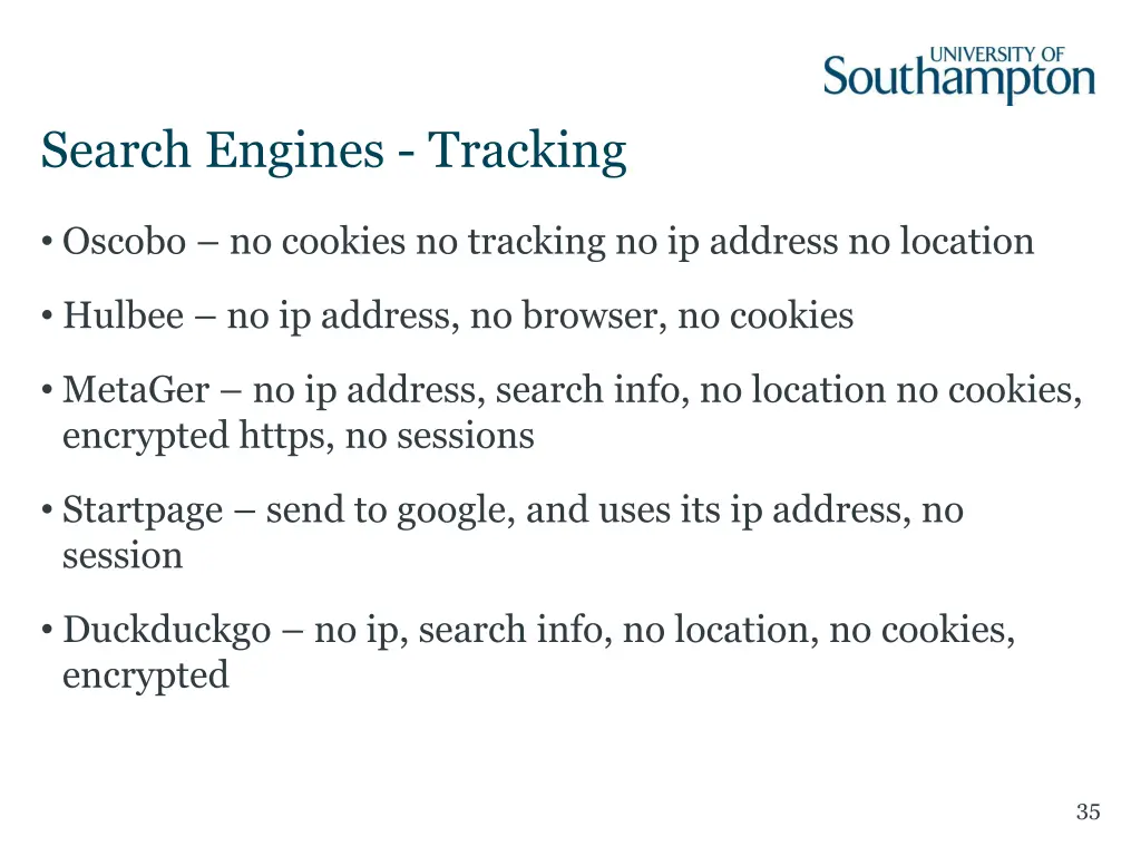 search engines tracking