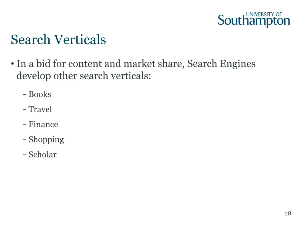 search verticals