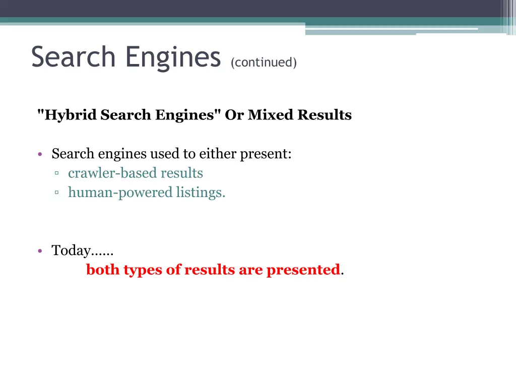 search engines continued 1