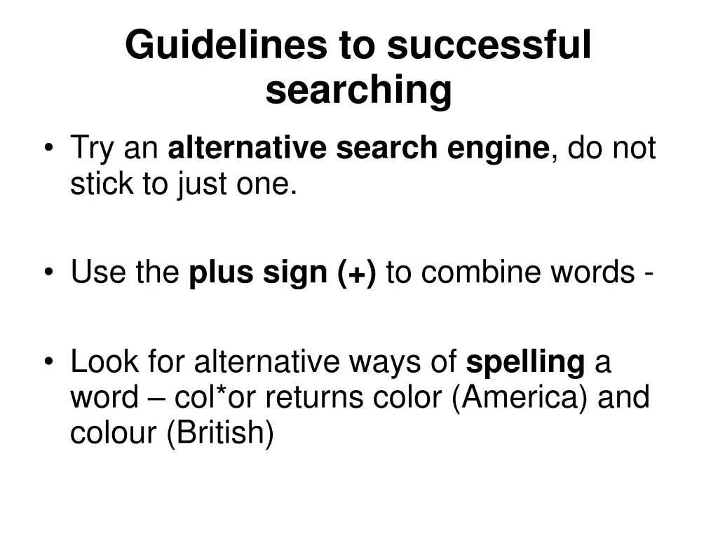 guidelines to successful searching 1