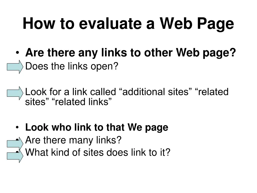 how to evaluate a web page 2