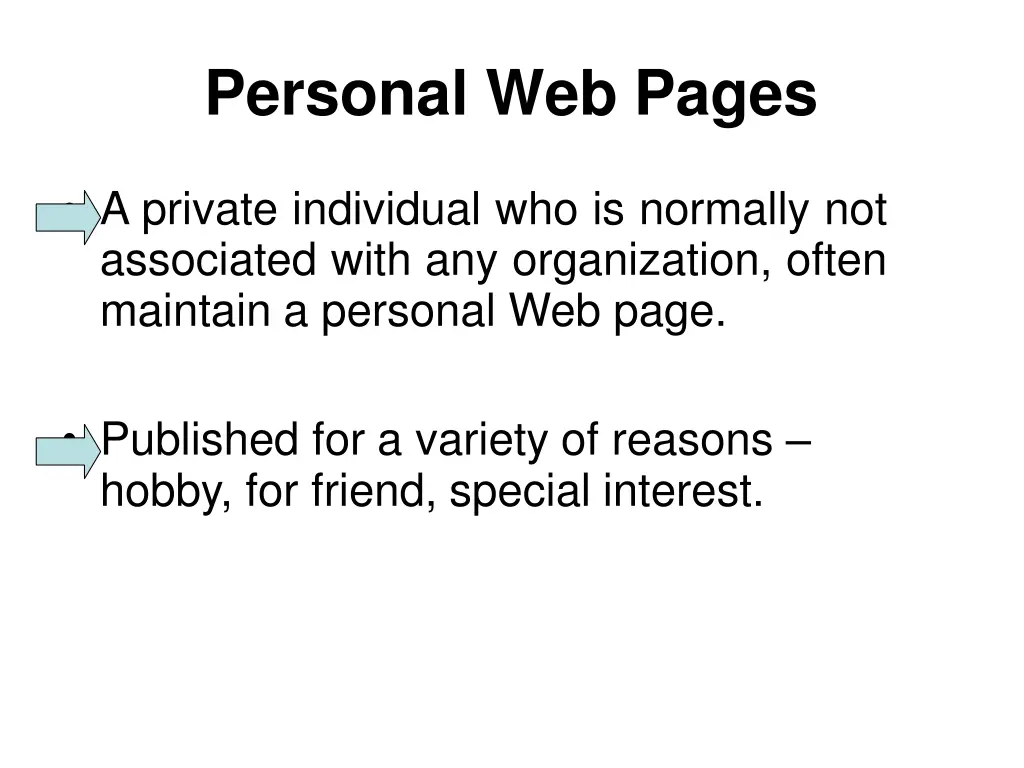 personal web pages