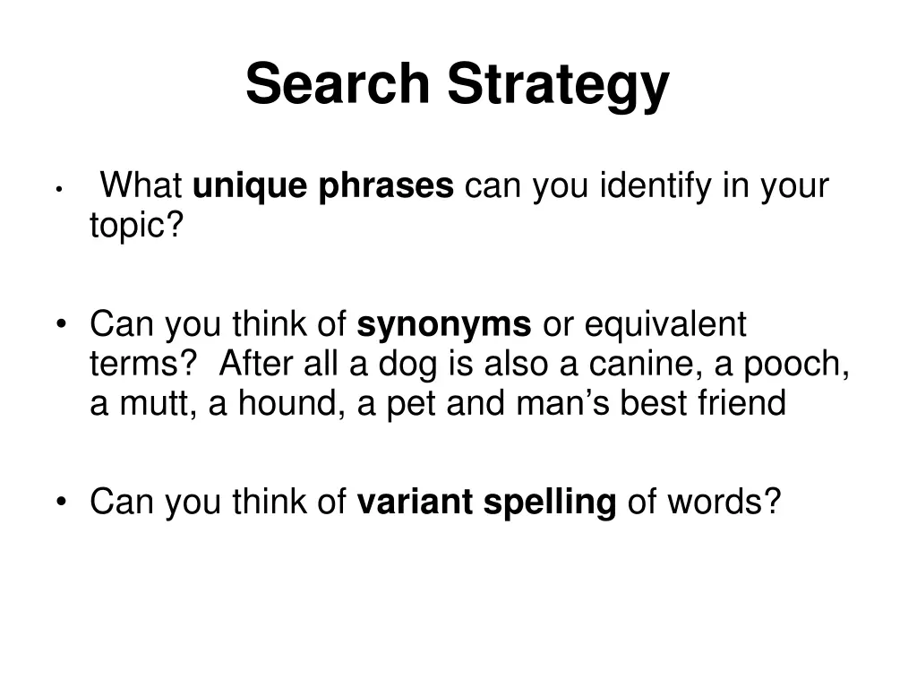 search strategy 1