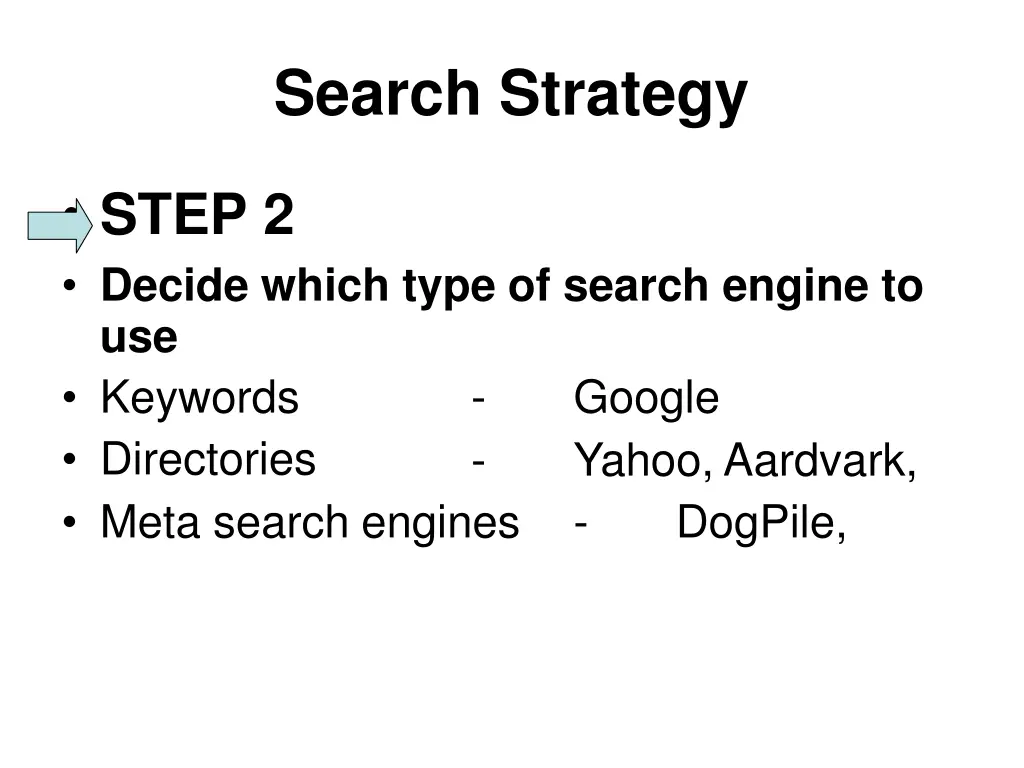 search strategy 2