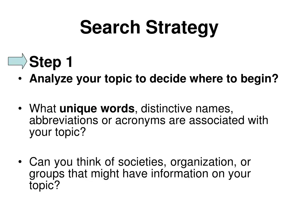 search strategy