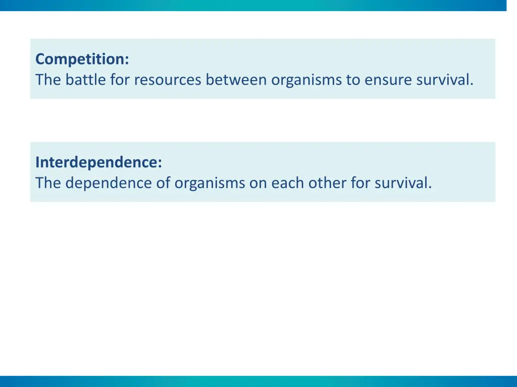 competition the battle for resources between