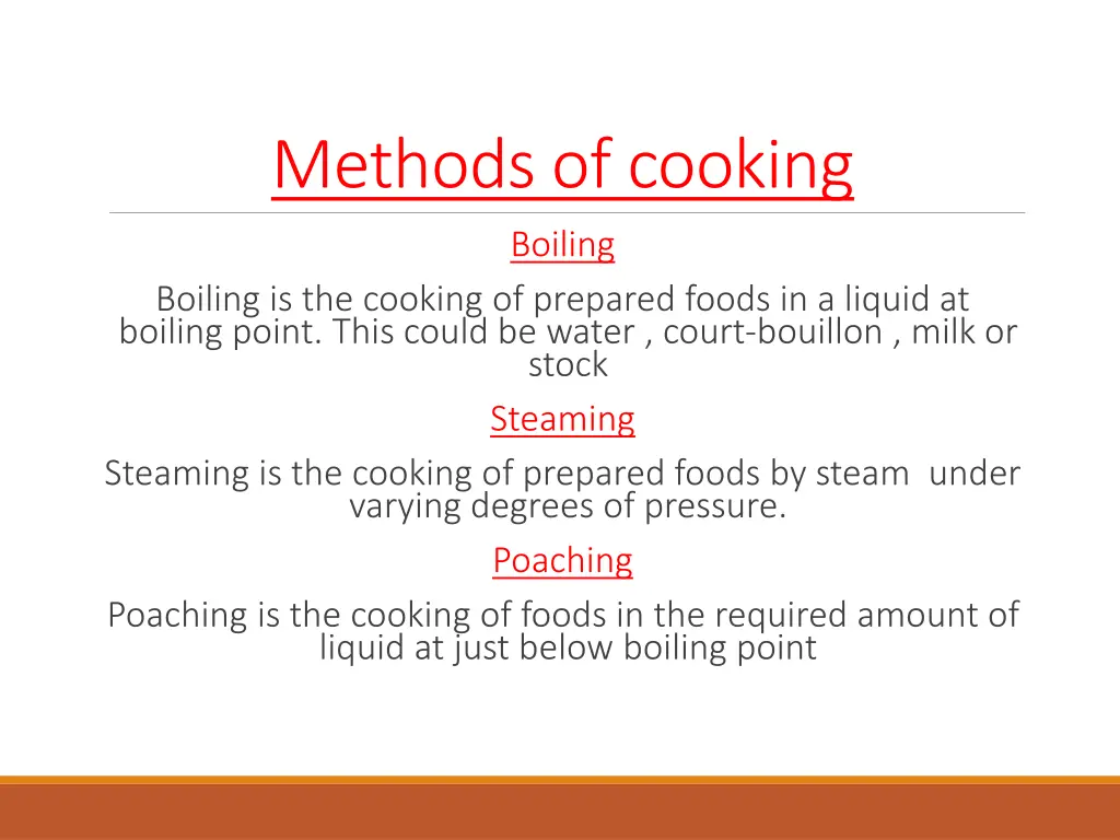 methods of cooking