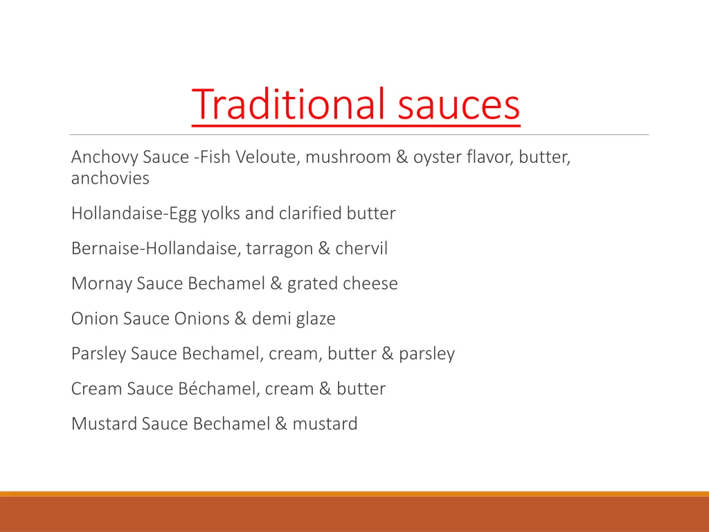 traditional sauces