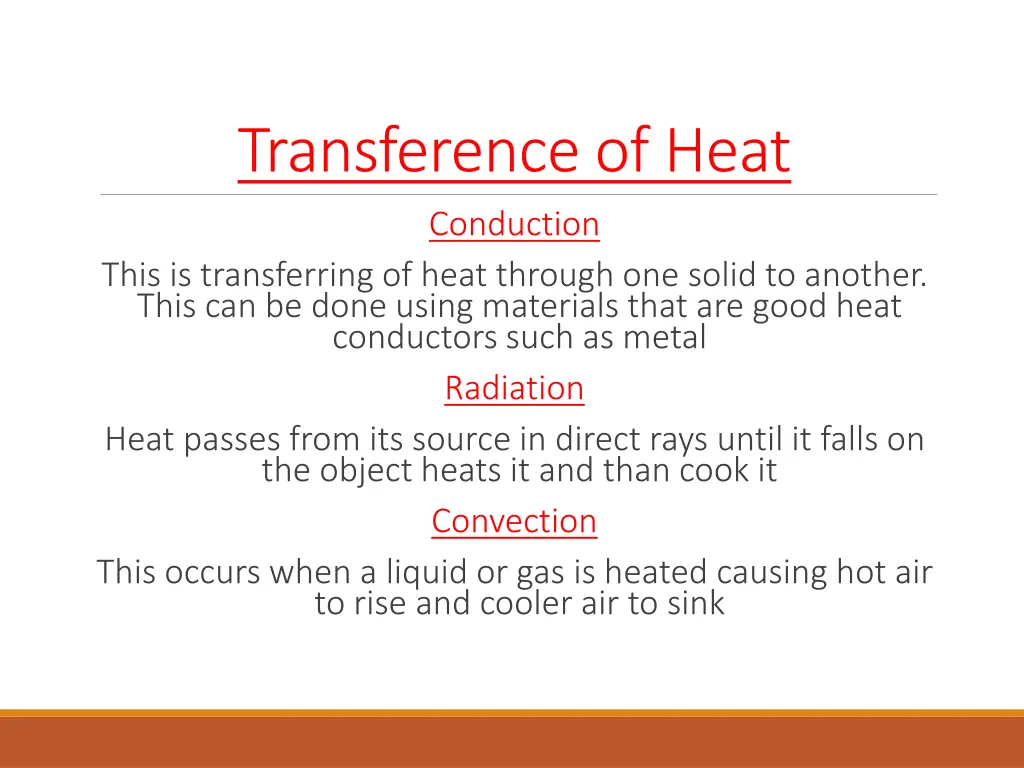 transference of heat