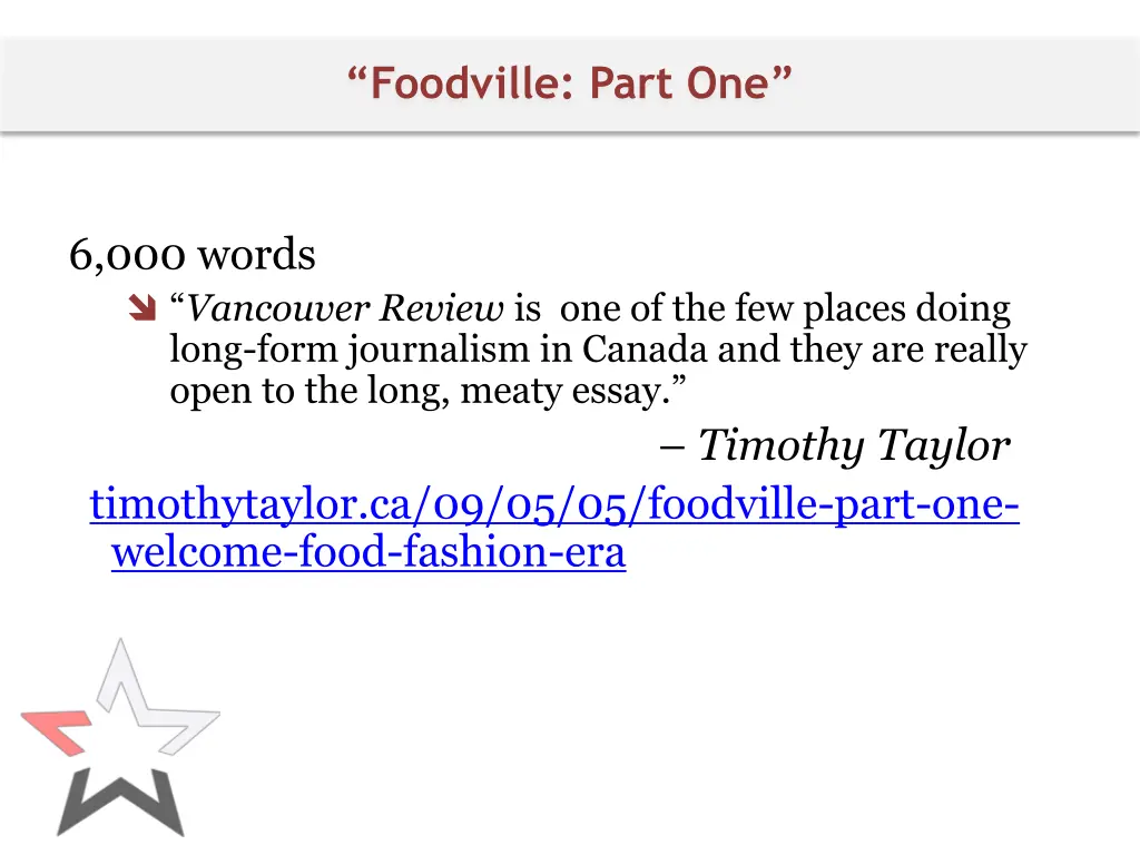 foodville part one