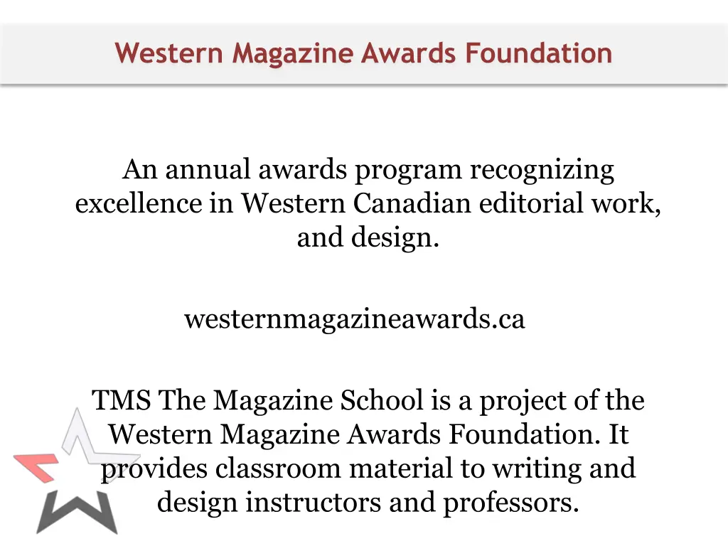 western magazine awards foundation