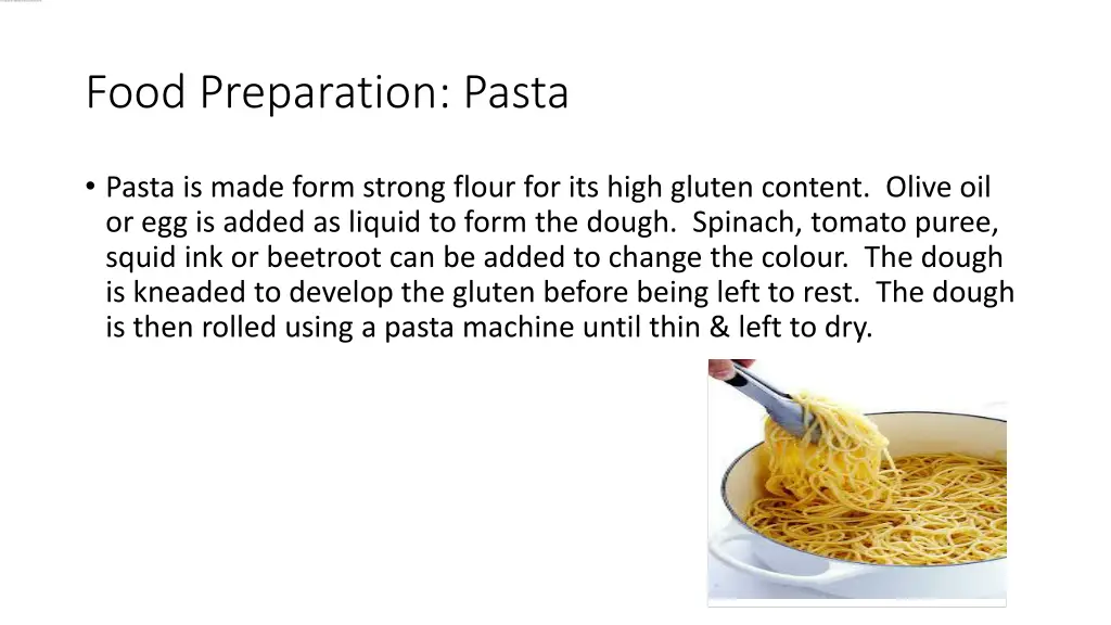 food preparation pasta