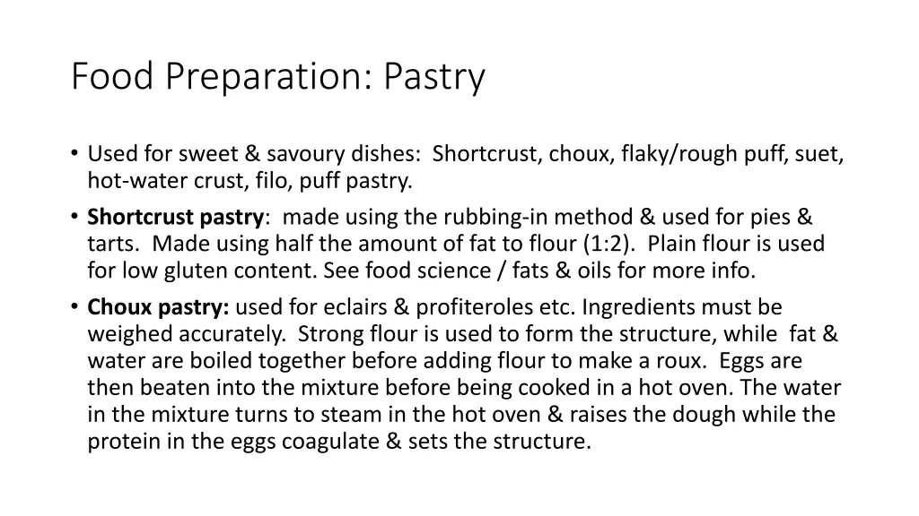 food preparation pastry