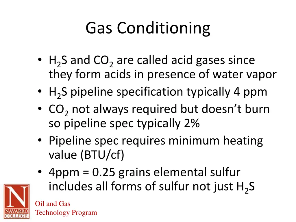 gas conditioning