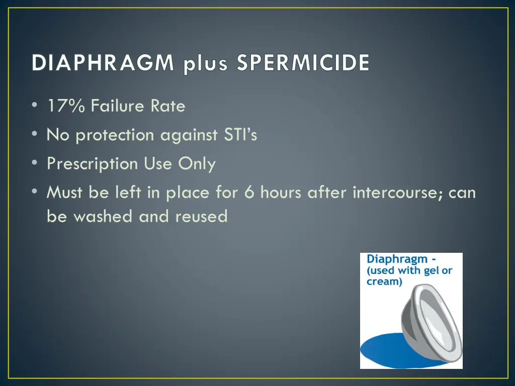 diaphragm plus spermicide