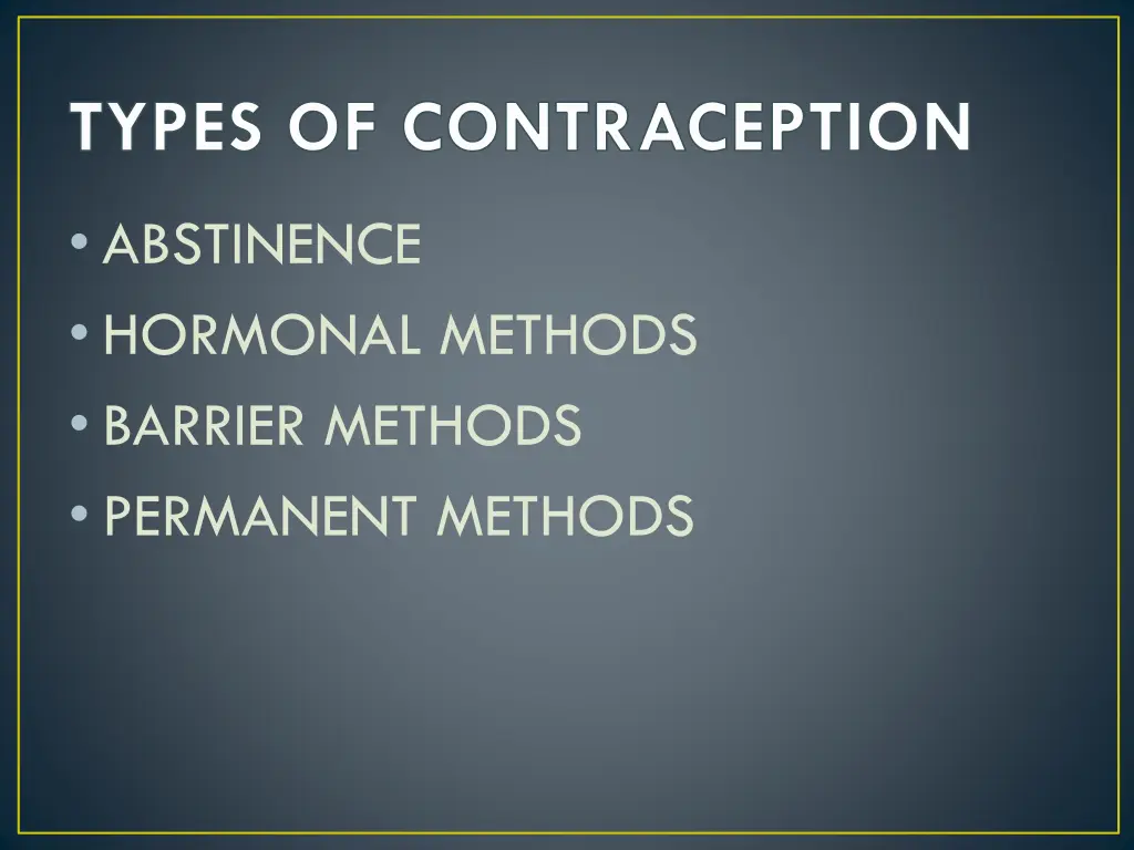 types of contraception