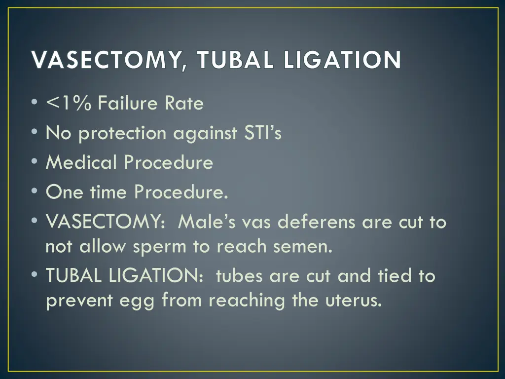 vasectomy tubal ligation