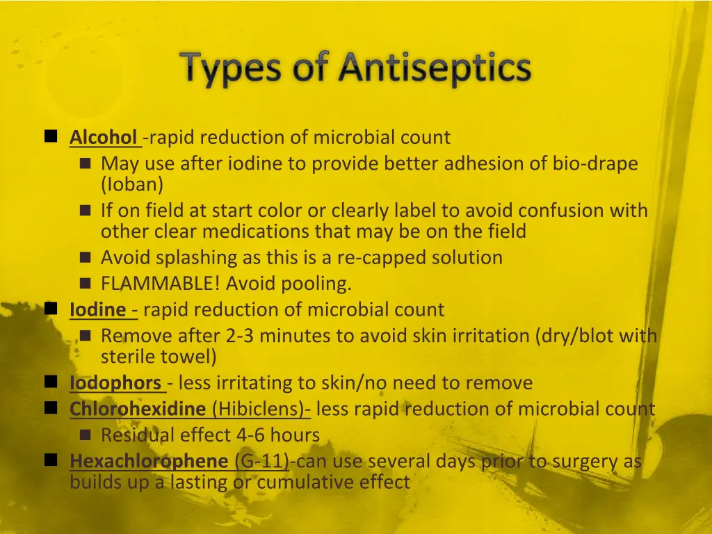 types of antiseptics