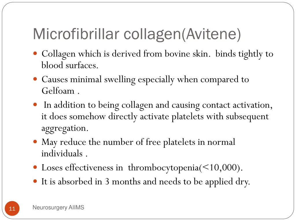 microfibrillar collagen avitene