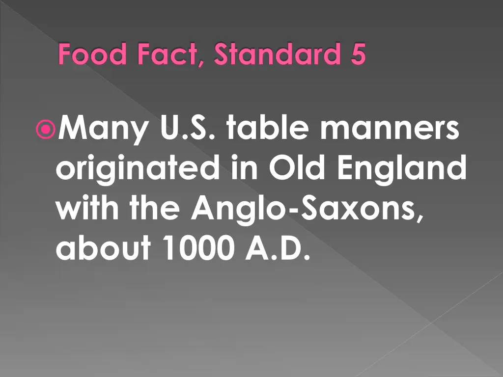 food fact standard 5