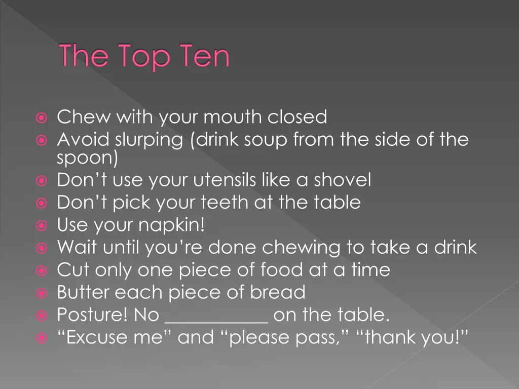 the top ten