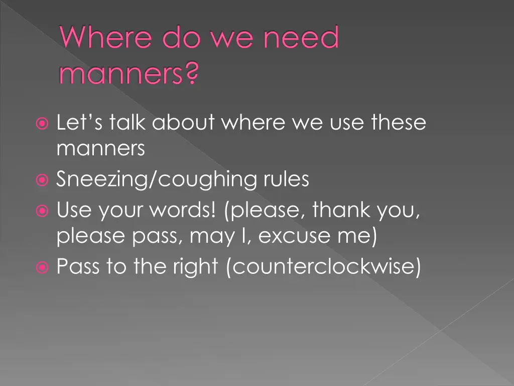 where do we need manners