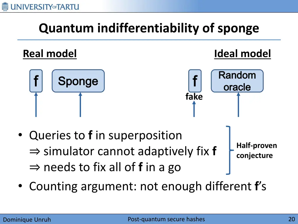 quantum indifferentiability of sponge