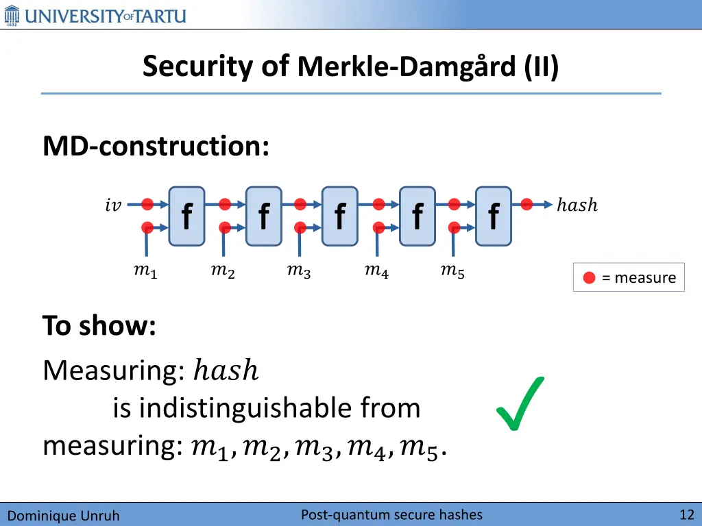 security of merkle damg rd ii