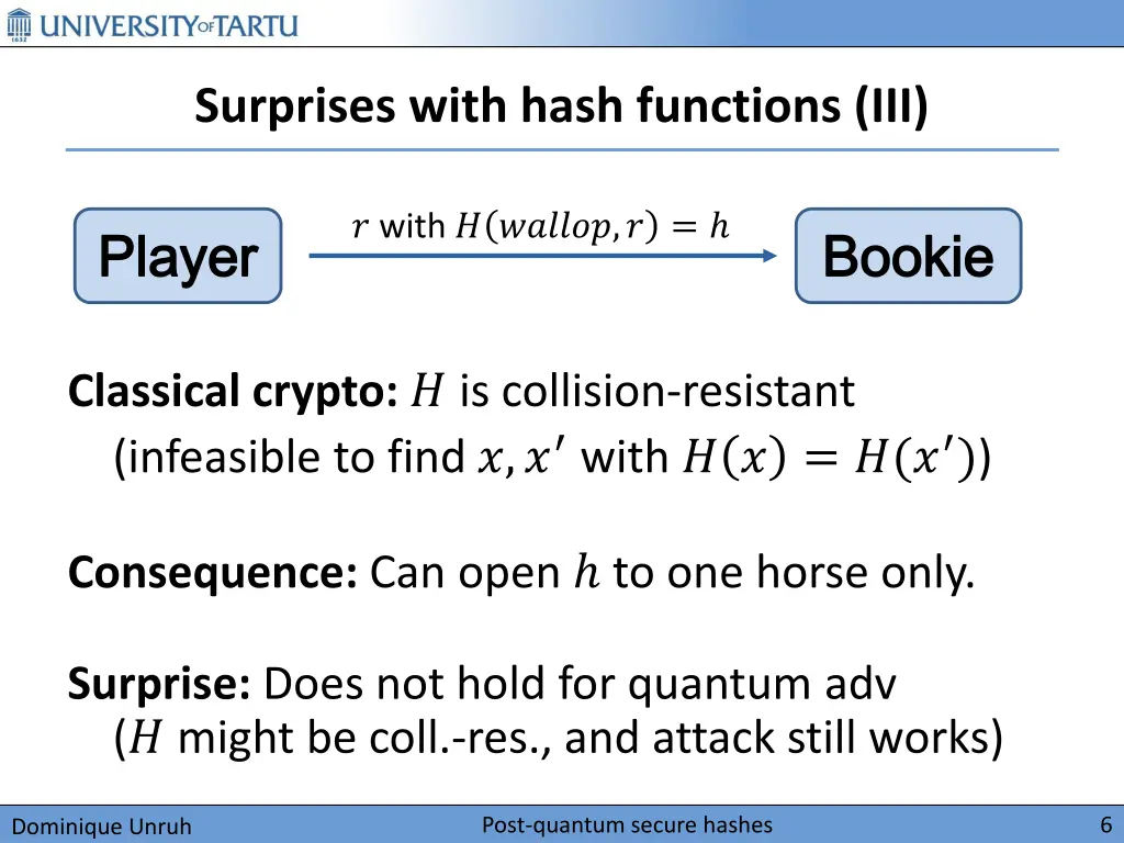 surprises with hash functions iii