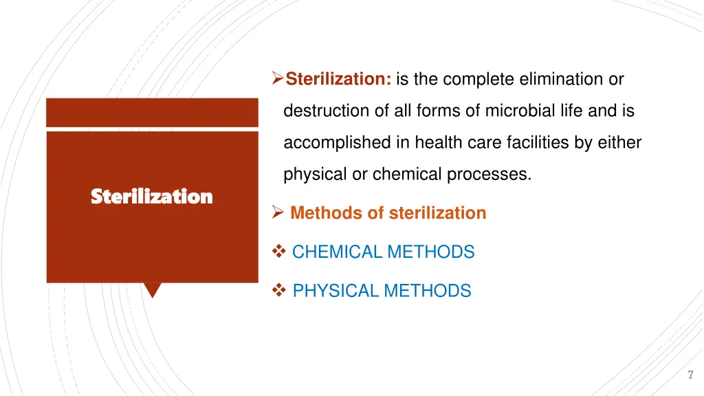 sterilization is the complete elimination or