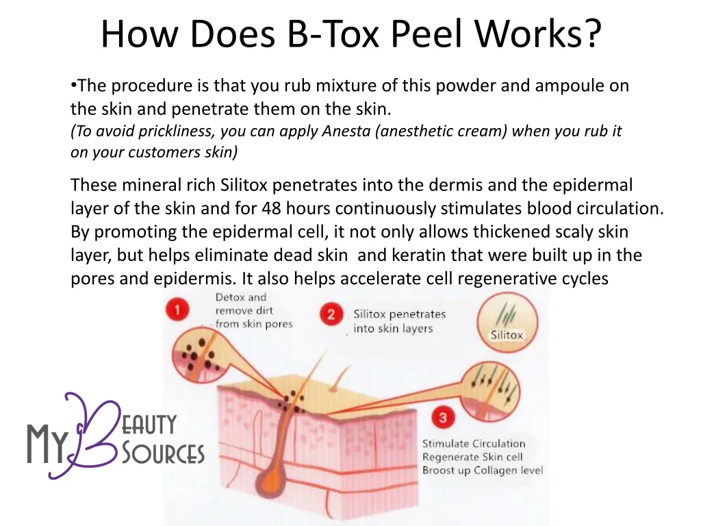 how does b tox peel works