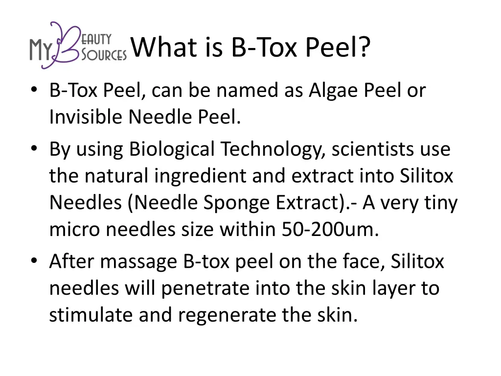 what is b tox peel