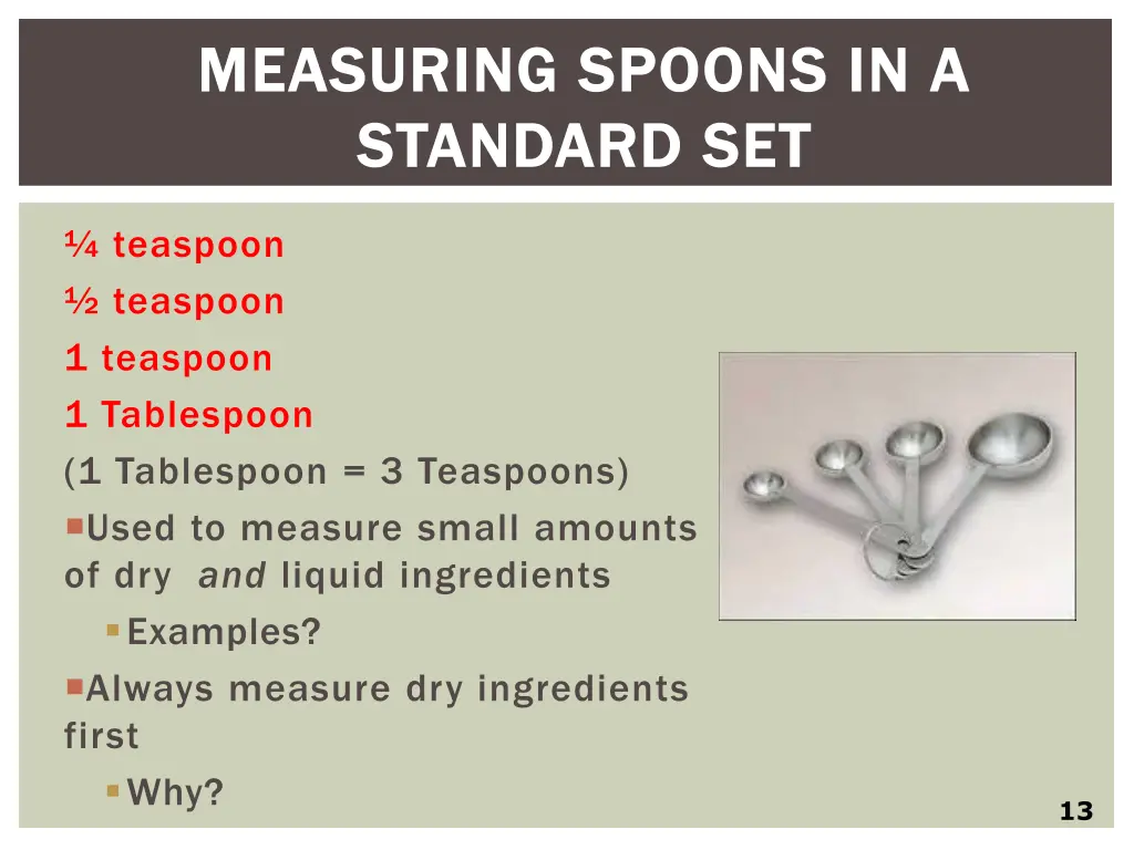 measuring spoons in a measuring spoons