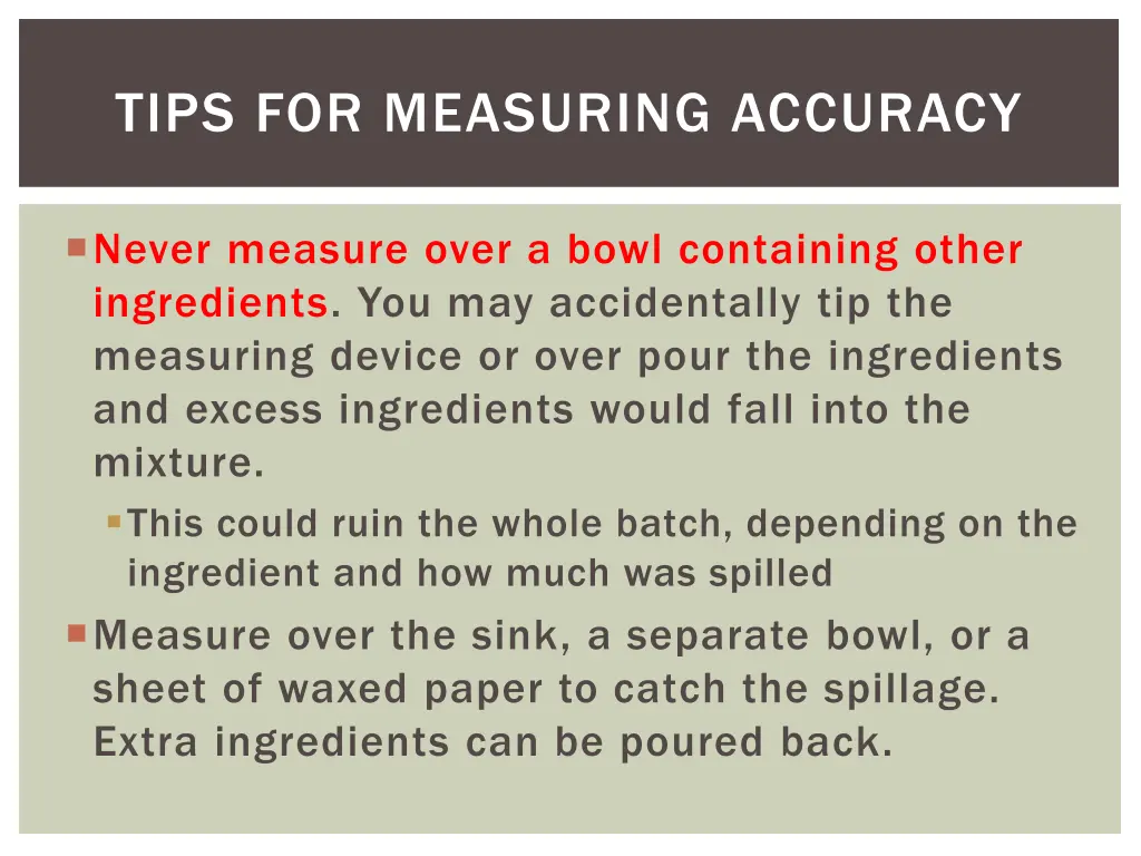 tips for measuring accuracy