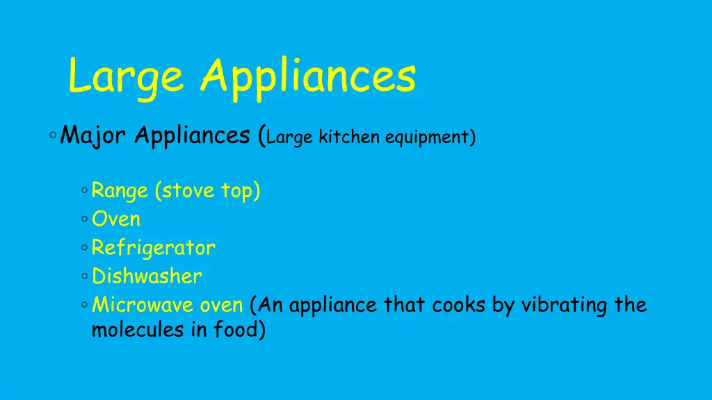 large appliances