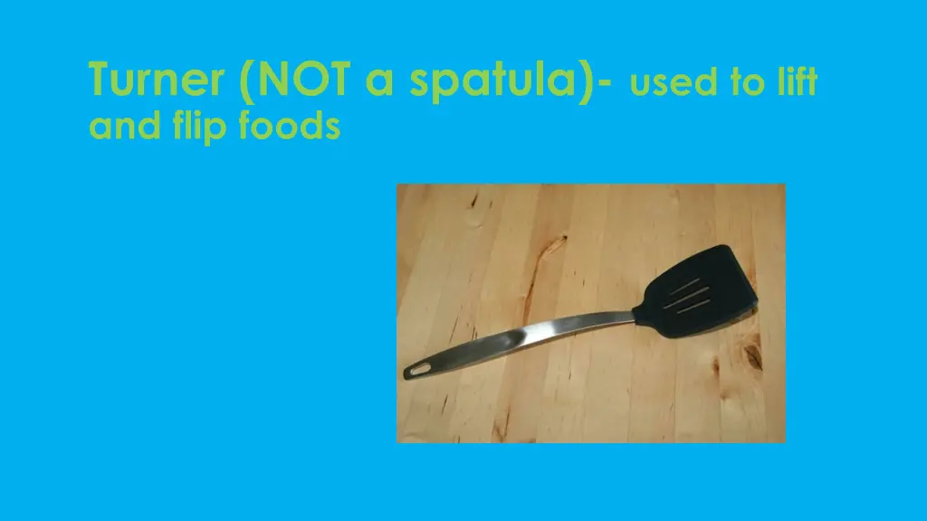 turner not a spatula used to lift and flip foods