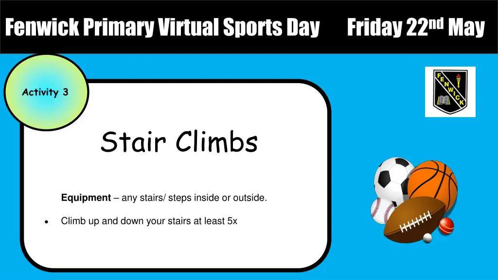 fenwick primary virtual sports day friday 3