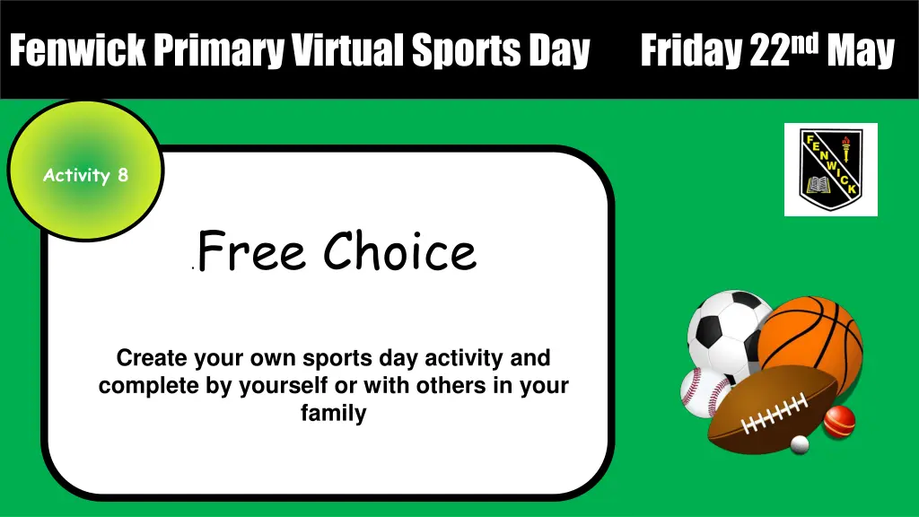 fenwick primary virtual sports day friday 8