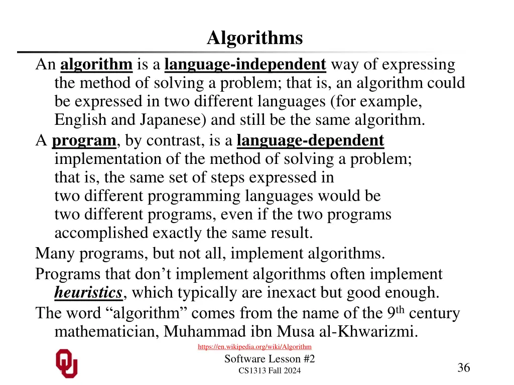 algorithms