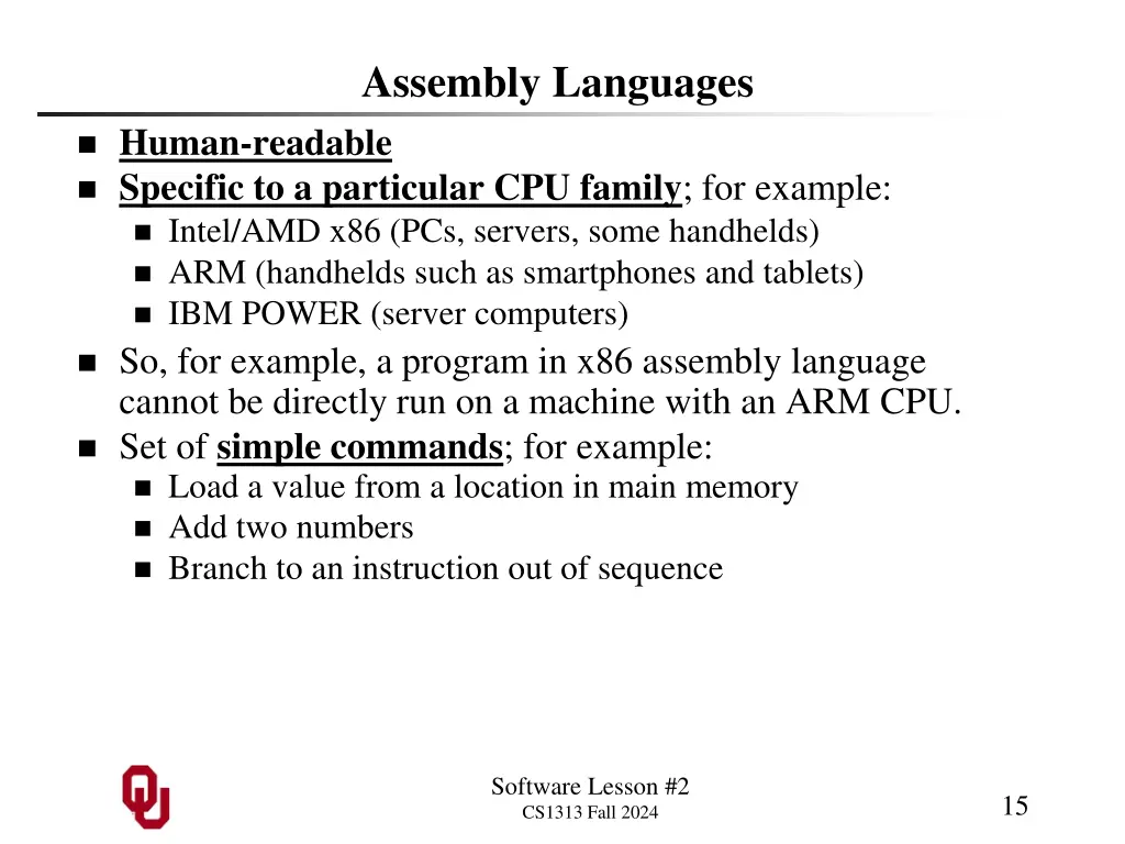 assembly languages