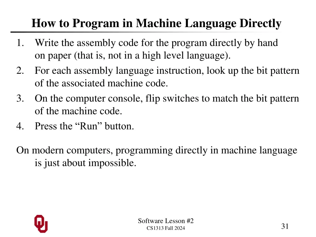 how to program in machine language directly