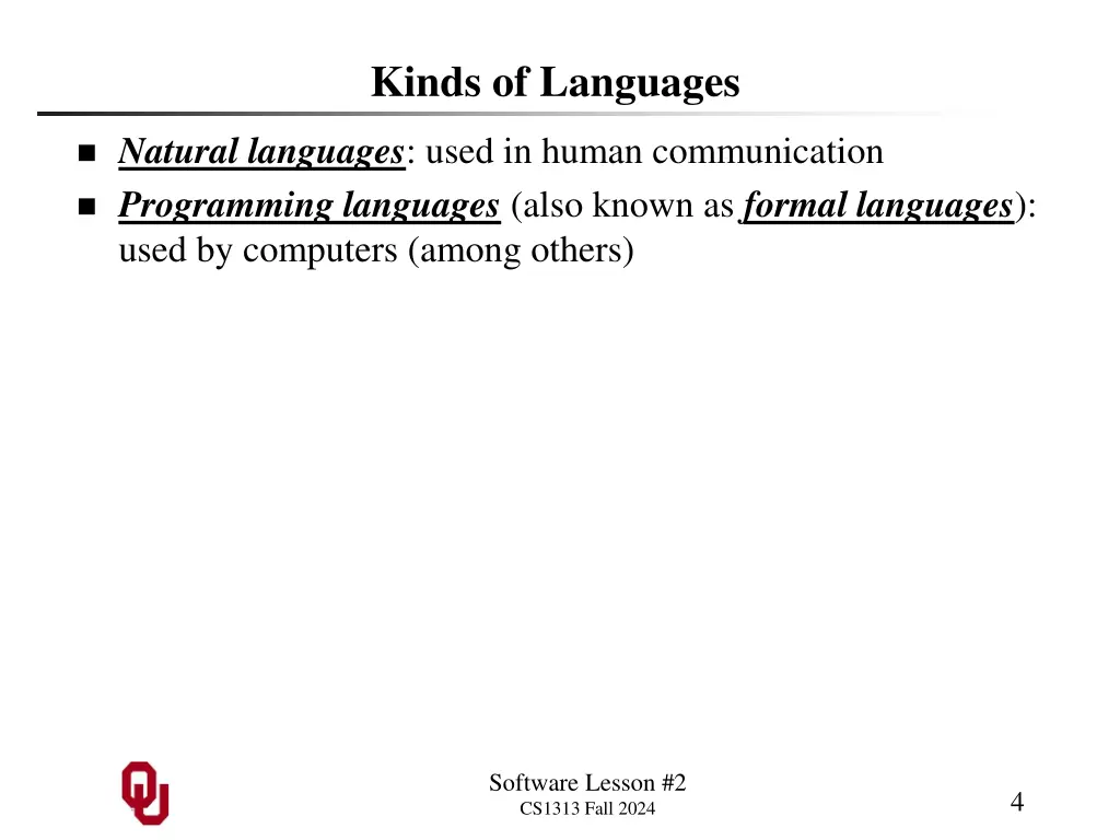 kinds of languages