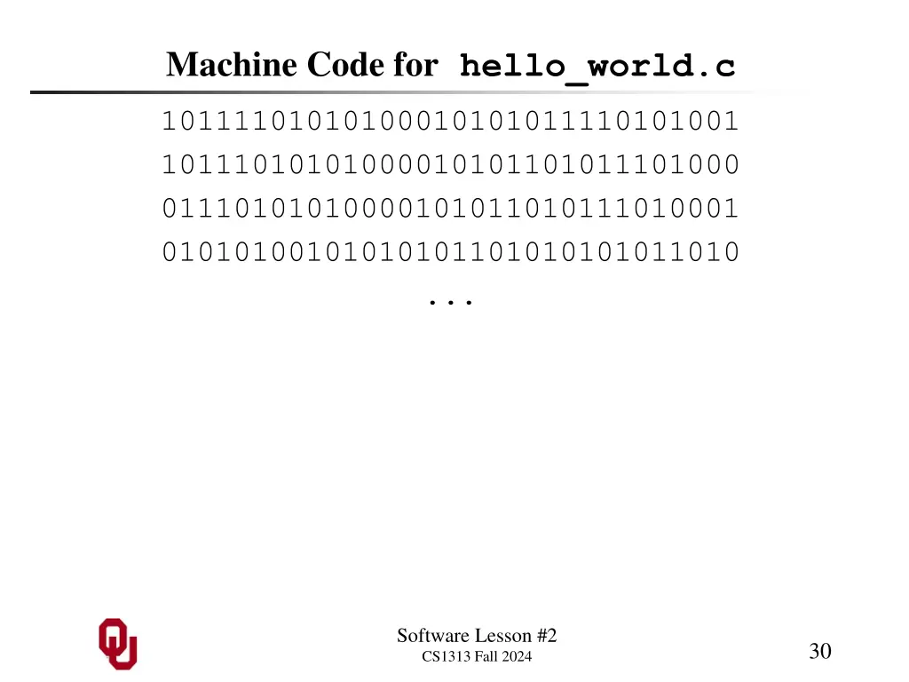 machine code for hello world c