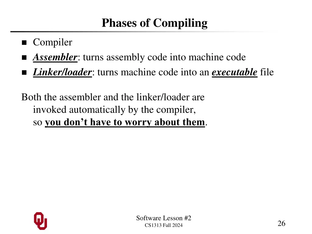 phases of compiling