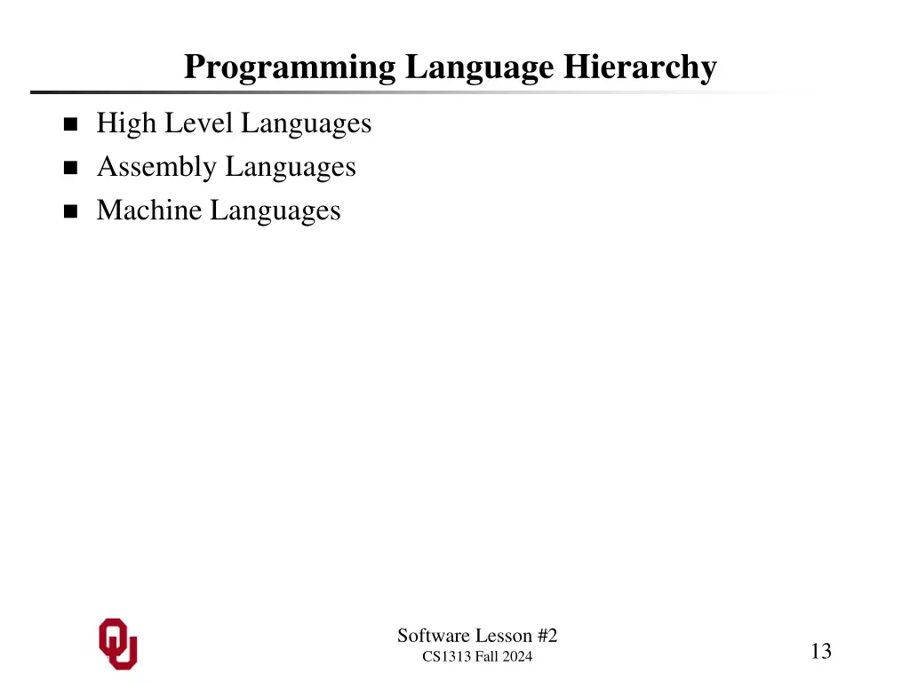 programming language hierarchy